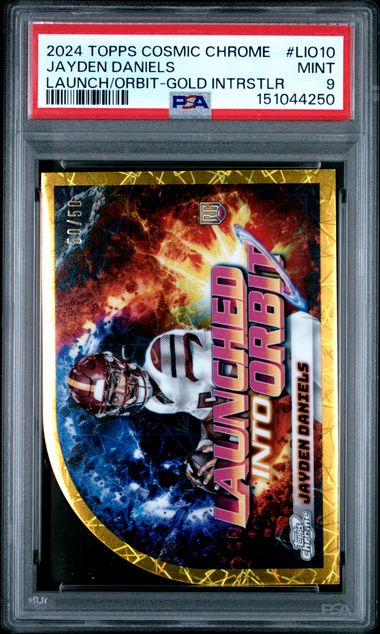 2024 Topps Chrome Cosmic Jayden Daniels Launched Into Orbit Rookie Gold #50/50 PSA 9