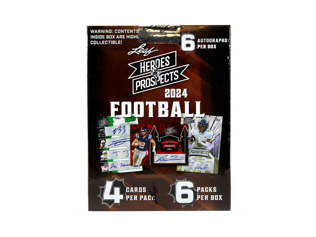 2024 Leaf Heroes & Prospects Football (1) Hobby Box