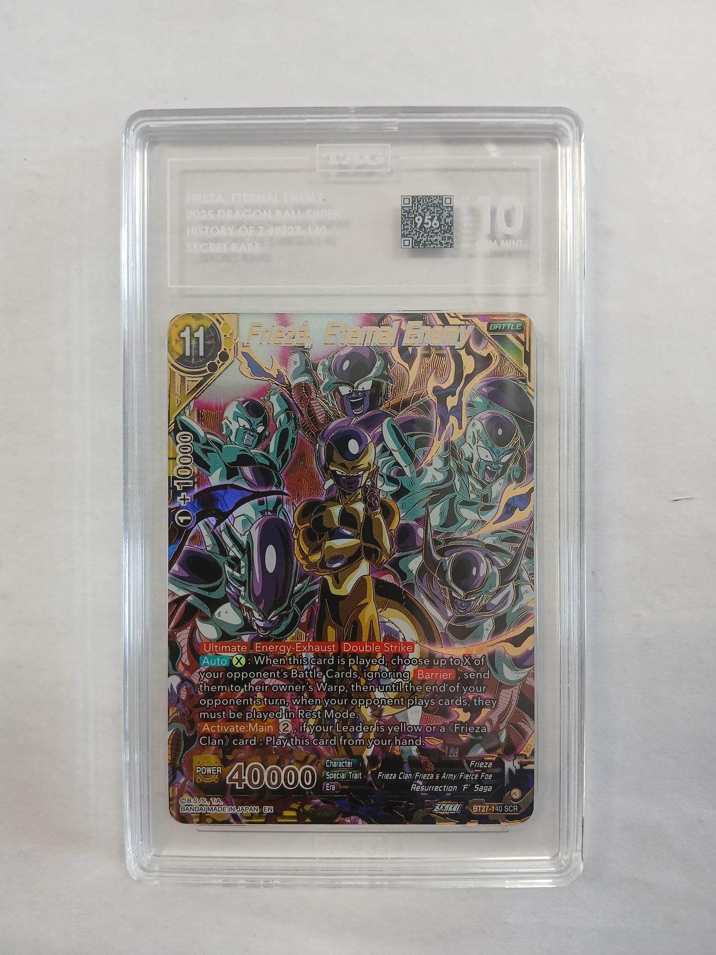 2025 Dragon Ball Super History of Z Frieza, Eternal Enemy Secret Rare TAG 10
