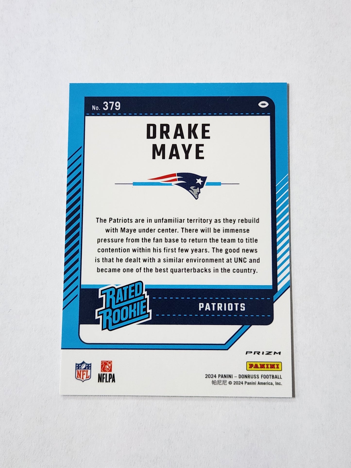 2024 Donruss Drake Maye Blue Scope Rated Rookie Optic Preview