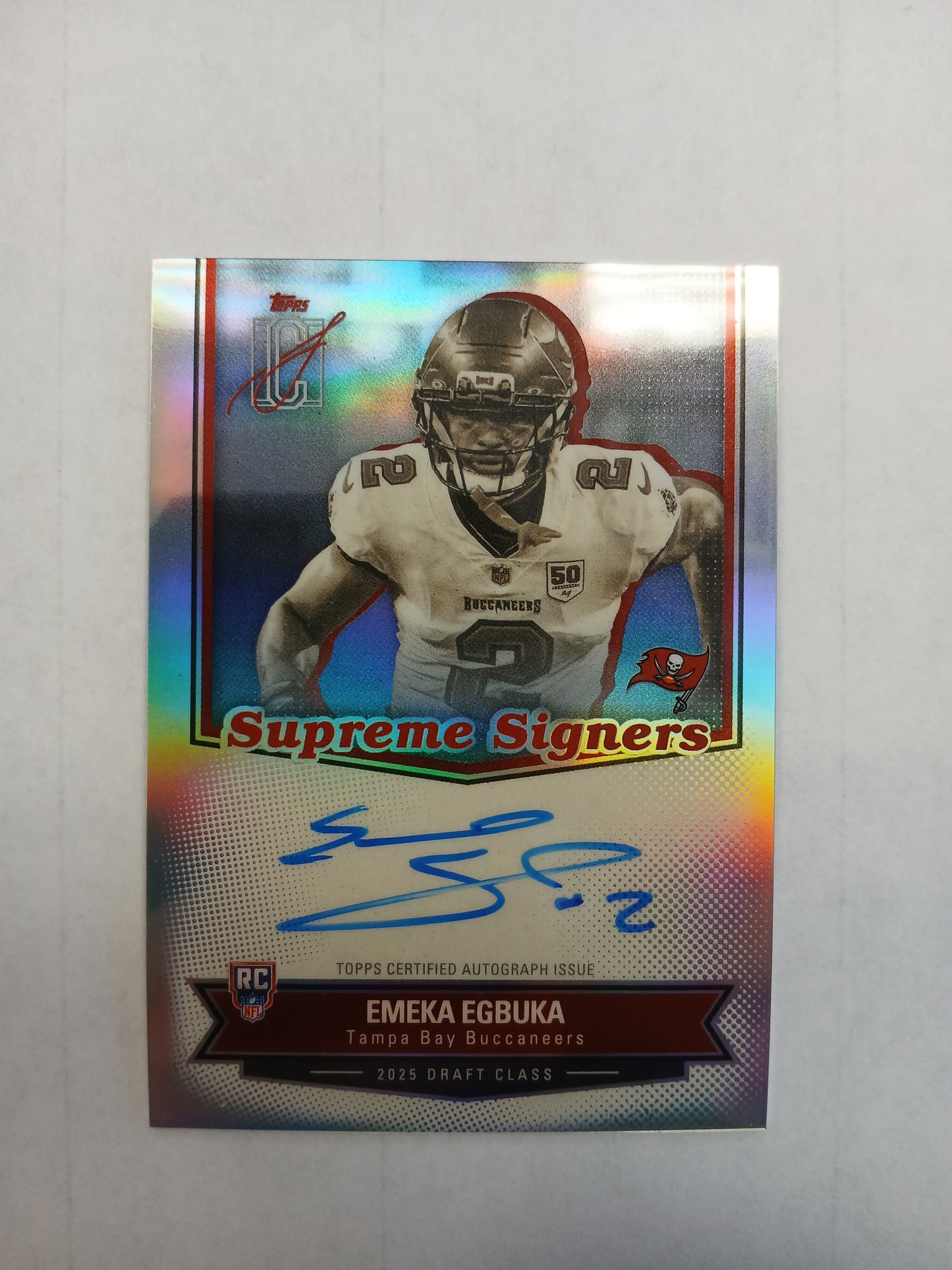 2025 Topps Signature Class Emeka Egbuka Supreme Signers On Card Rookie Auto Refractor