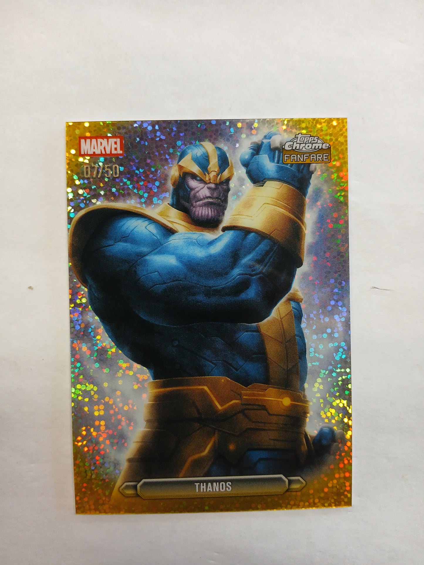 2026 Topps Chrome Fanfare Thanos Gold Glitter #/50