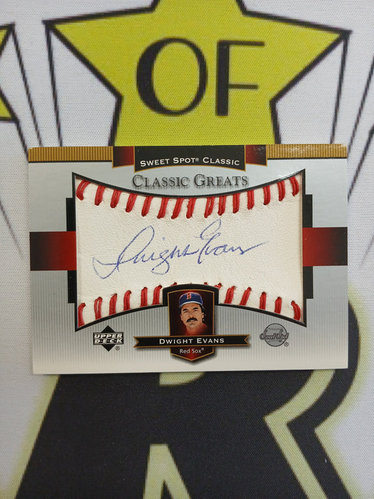 2003 Upper Deck Sweet Spot Classic Dwight Evans Baseball Relic Auto