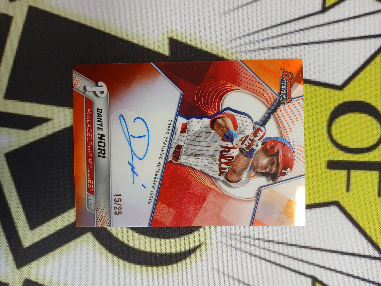 2025 Bowman's Best Dante Nori Best of 2025 Orange Refractor On Card Auto #/25