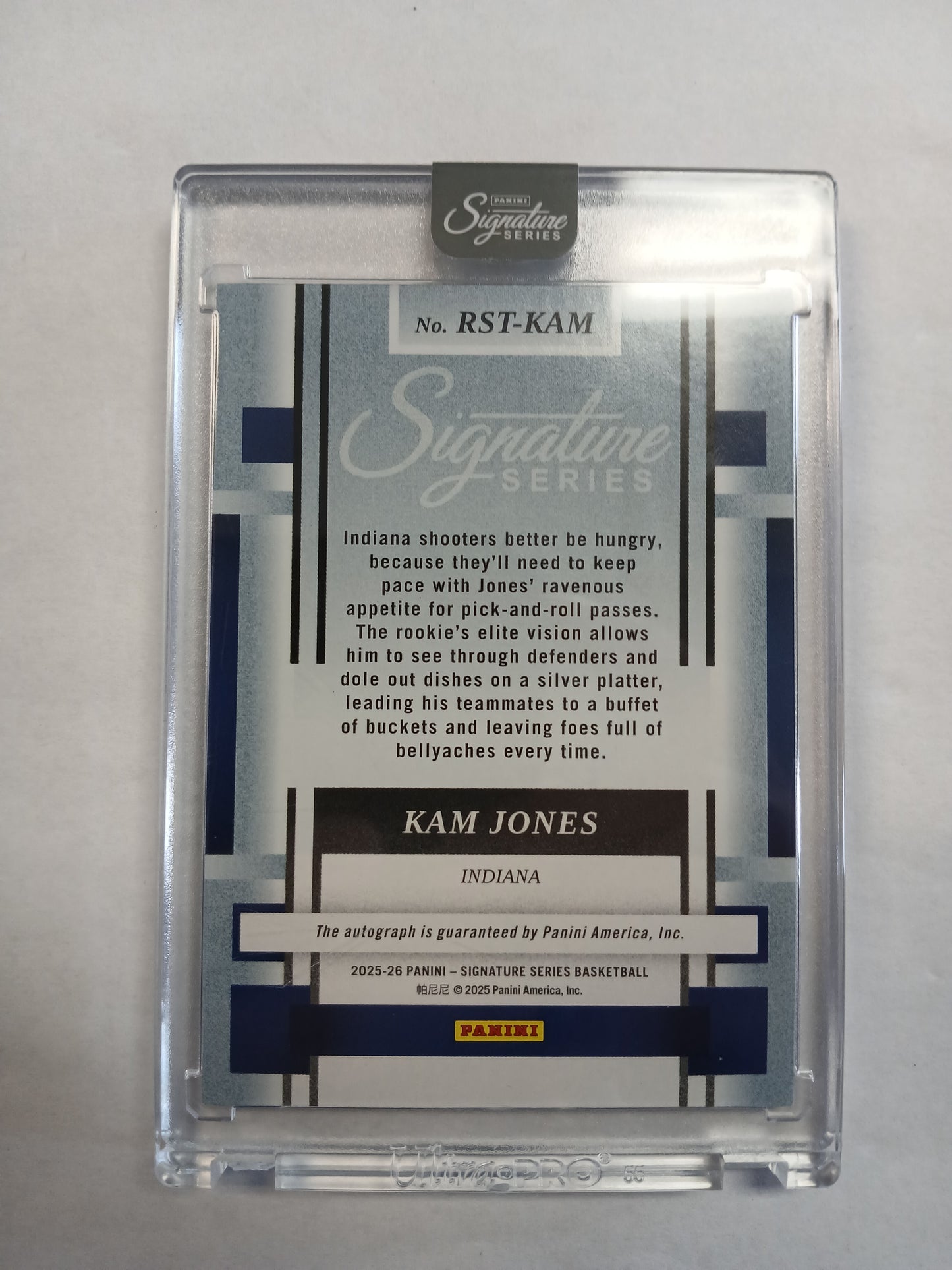 2025 Signature Series Kam Jones Rookie Season Ticket On Card Rookie Cracked Ice Auto #/25