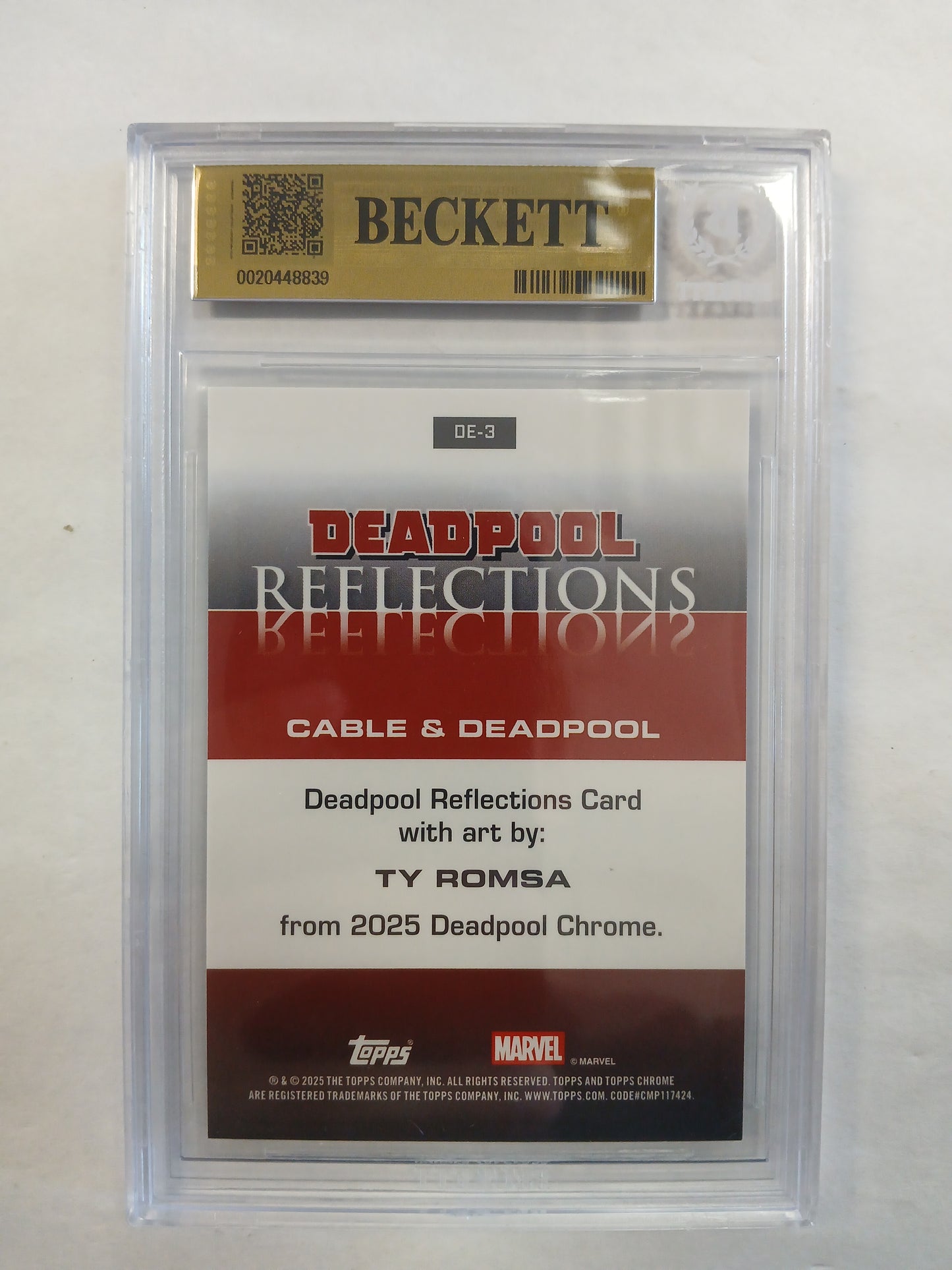 2025 Topps Chrome Deadpool Cable & Deadpool Deadpool Reflections Case Hit SSP Beckett BGS 9.5