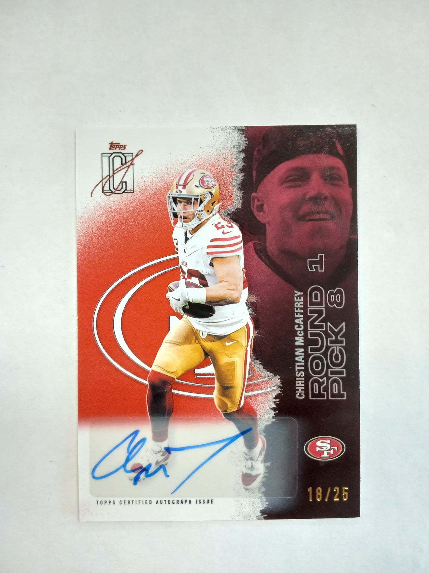 2025 Topps Signature Class Christian McCaffrey Auto Red #/25
