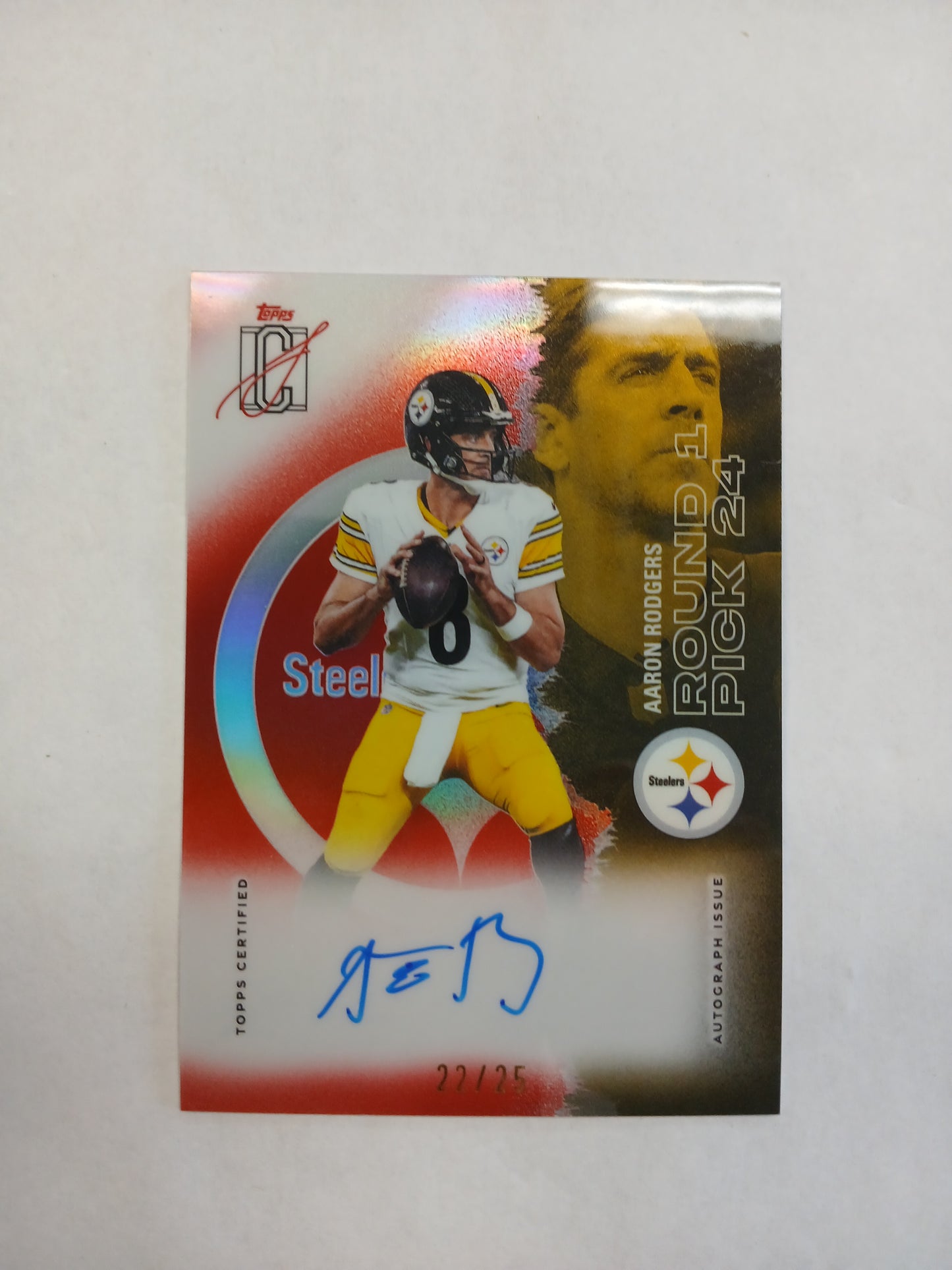 2025 Topps Signature Class Aaron Rodgers On Card Auto Red Refractor #/25