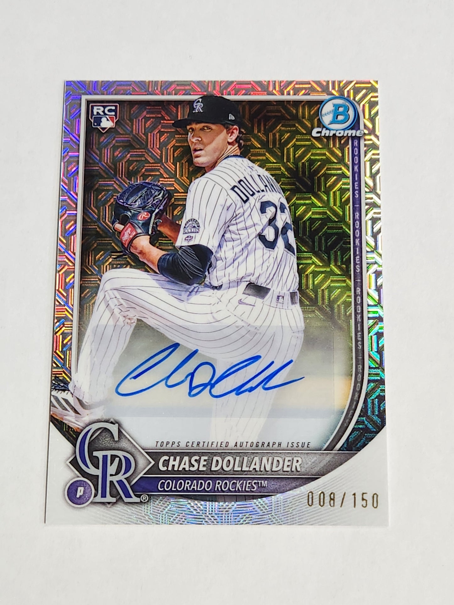 2025 Bowman Chrome Chase Dollander Rookie Auto Mojo Refractor #/150