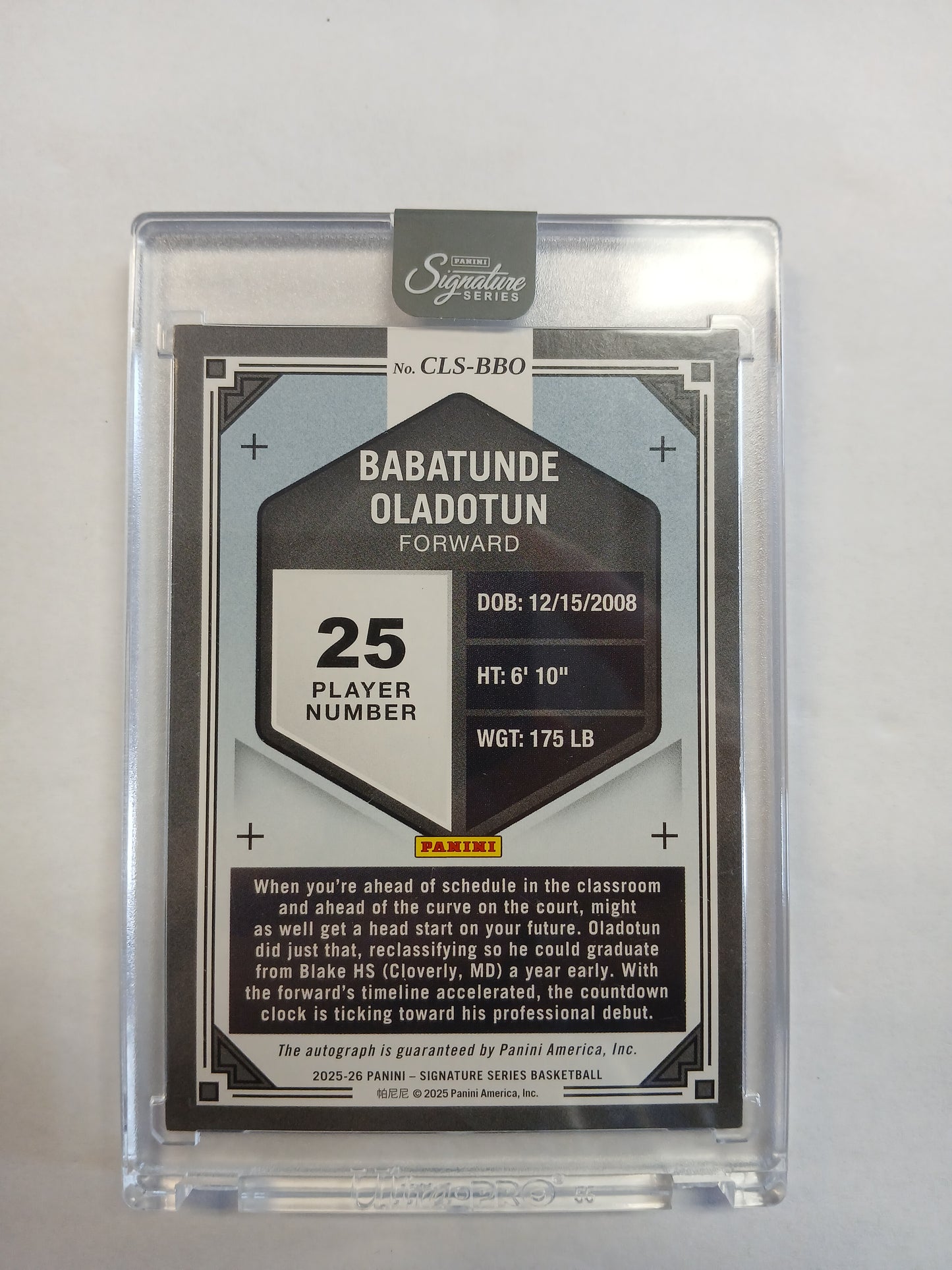 2025 Signature Series Babatunde Oladotun Classification Auto #/49