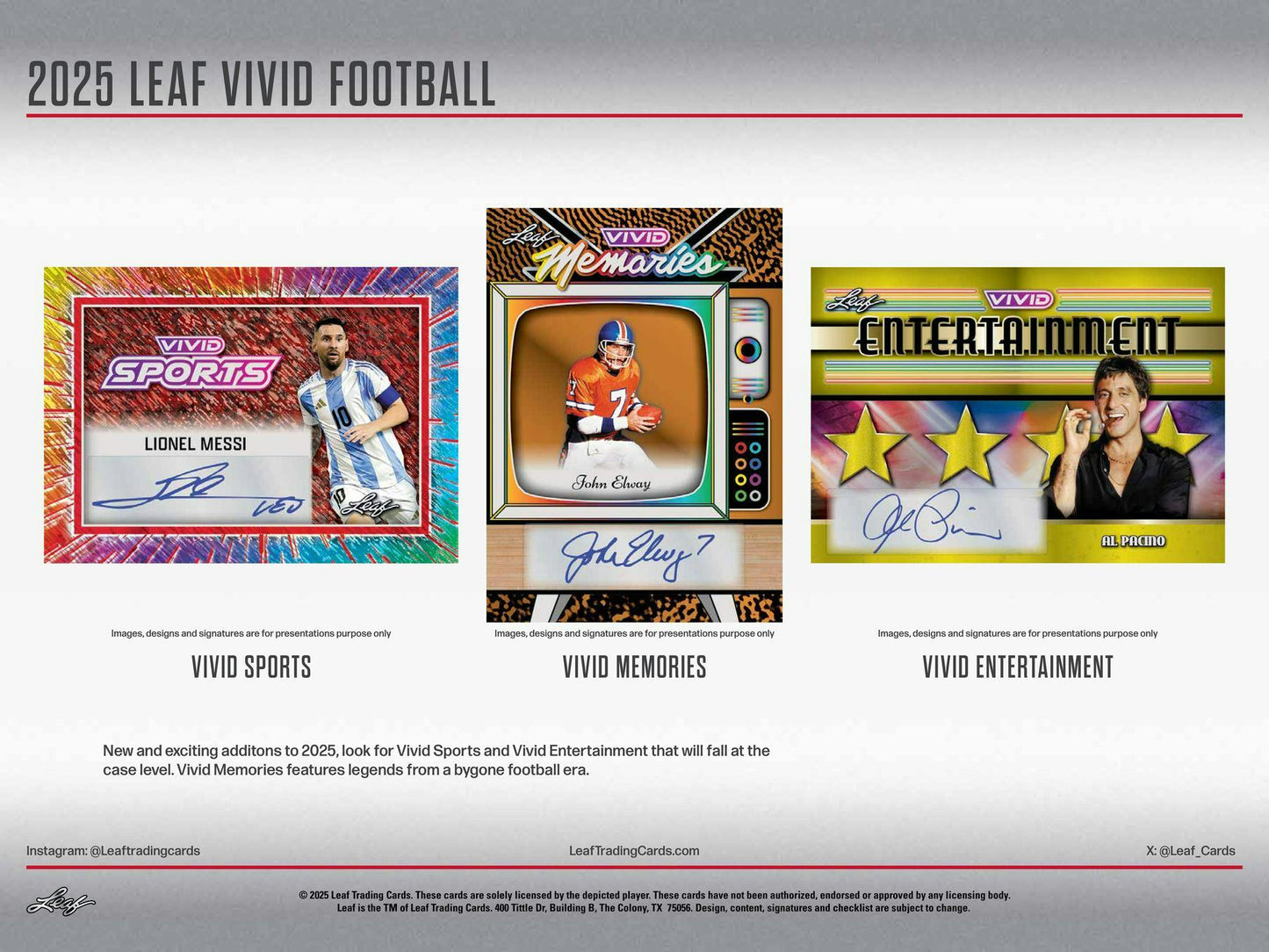 2025 Leaf Vivid Football Hobby Jumbo Box