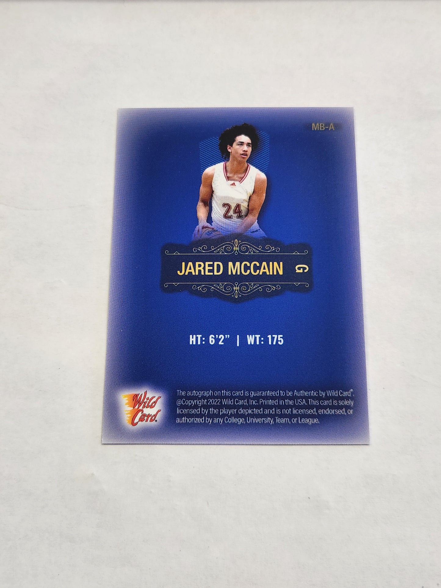 2022 Wild Card Matte Jared McCain Premium Chase Auto #/5