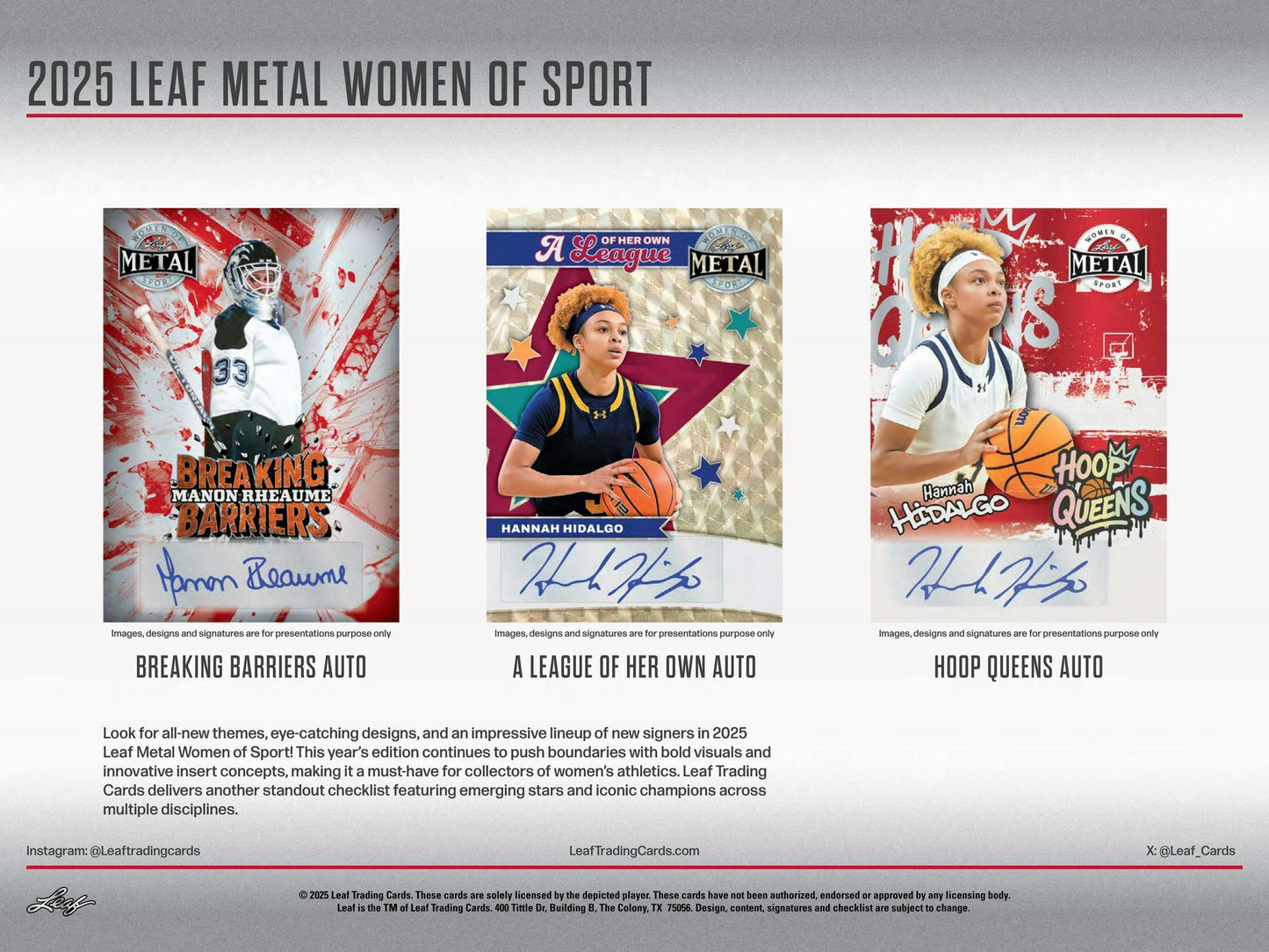 2025 Leaf Women of Sport (1) Hobby Box