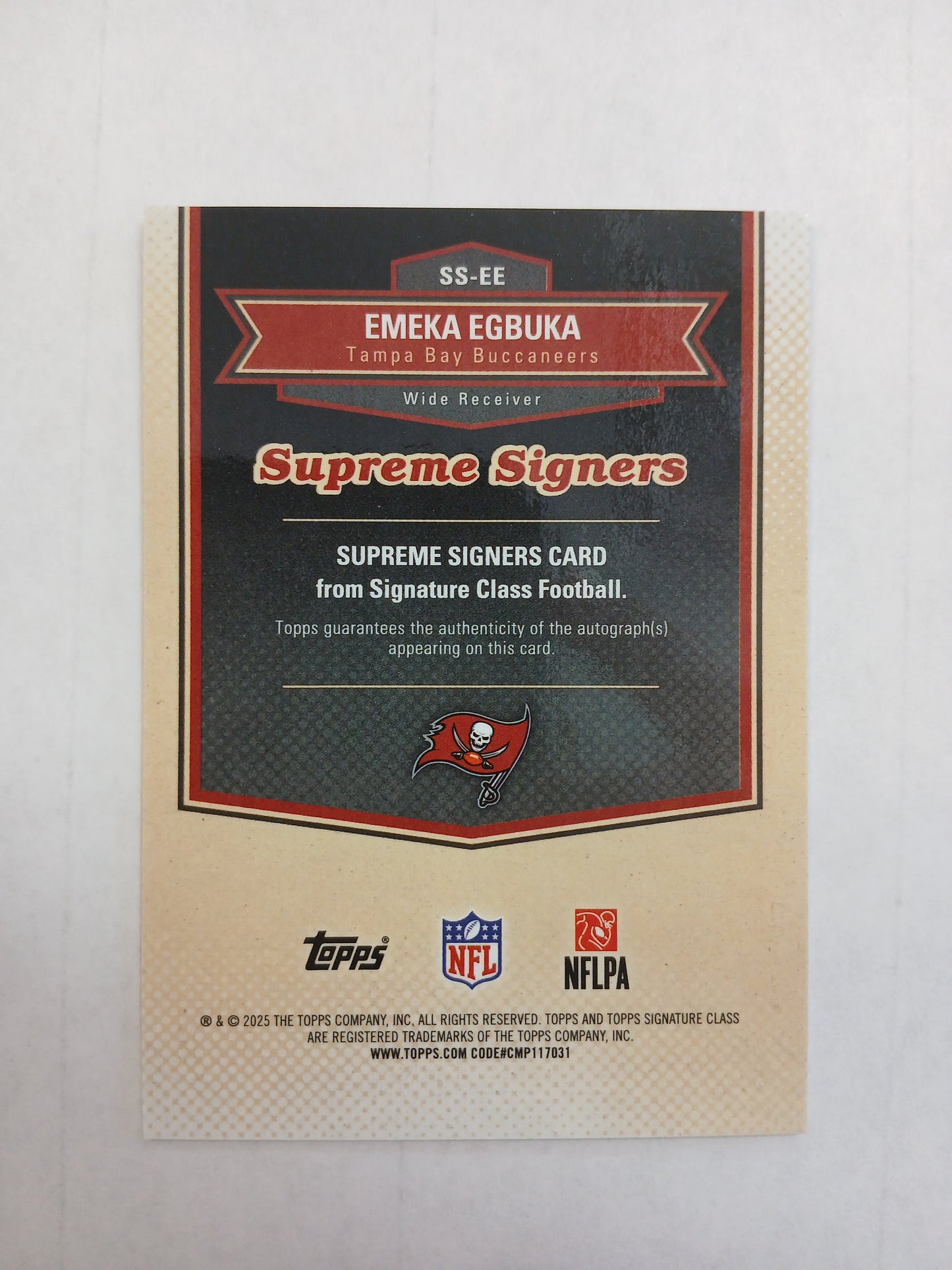 2025 Topps Signature Class Emeka Egbuka Supreme Signers On Card Rookie Auto Refractor