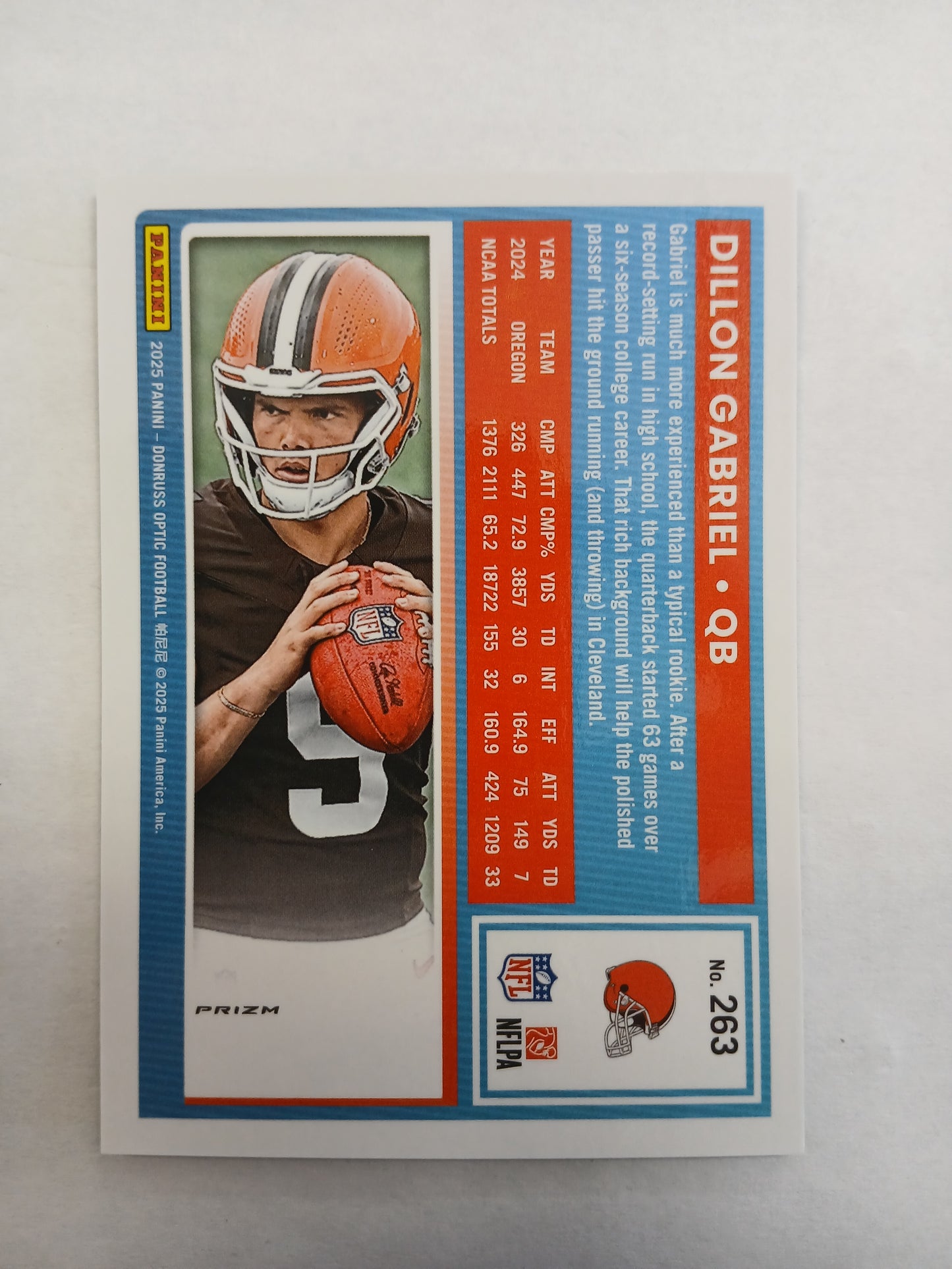 2025 Donruss Optic Dillon Gabriel Rated Rookie Green Silver Glitter SSP