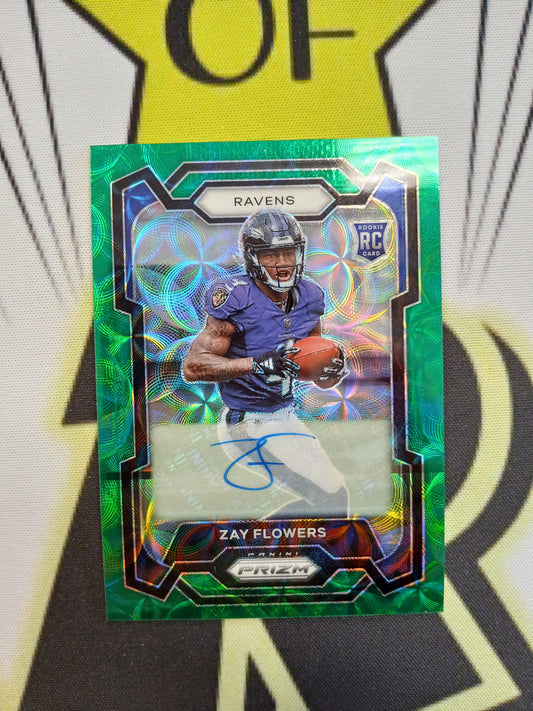2023 Prizm Zay Flowers Green Scope Rookie Auto #/75