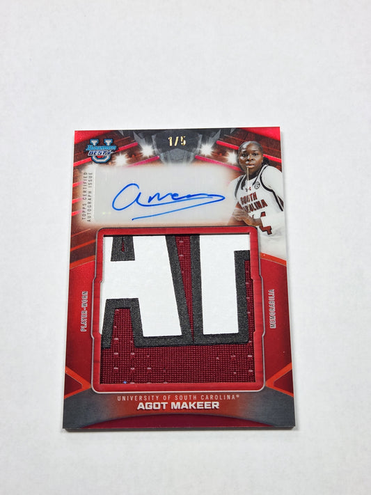 2026 Bowman Best U Agot Makeer Jumbo Letter Patch Red Refractor Auto 1st on the Print #1/5