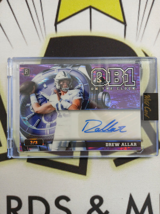 2026 Wild Card Drew Allar QB1 on the Clock Purple Flash Rookie Auto #3/3
