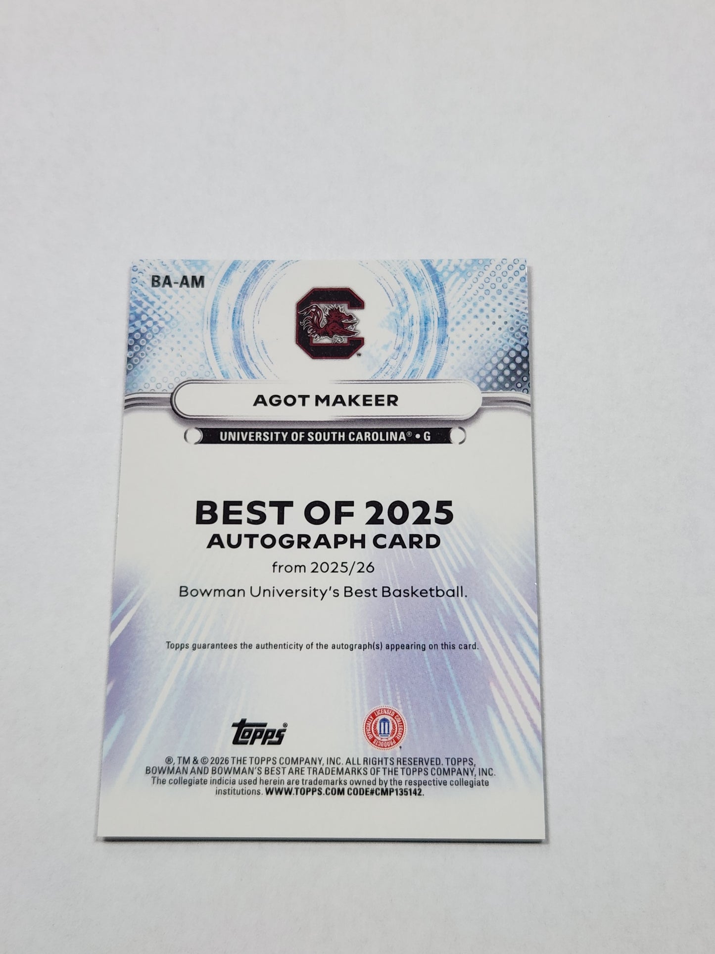 2026 Bowman Best U Agot Makeer The Best of 2025 Black Refractor #/10