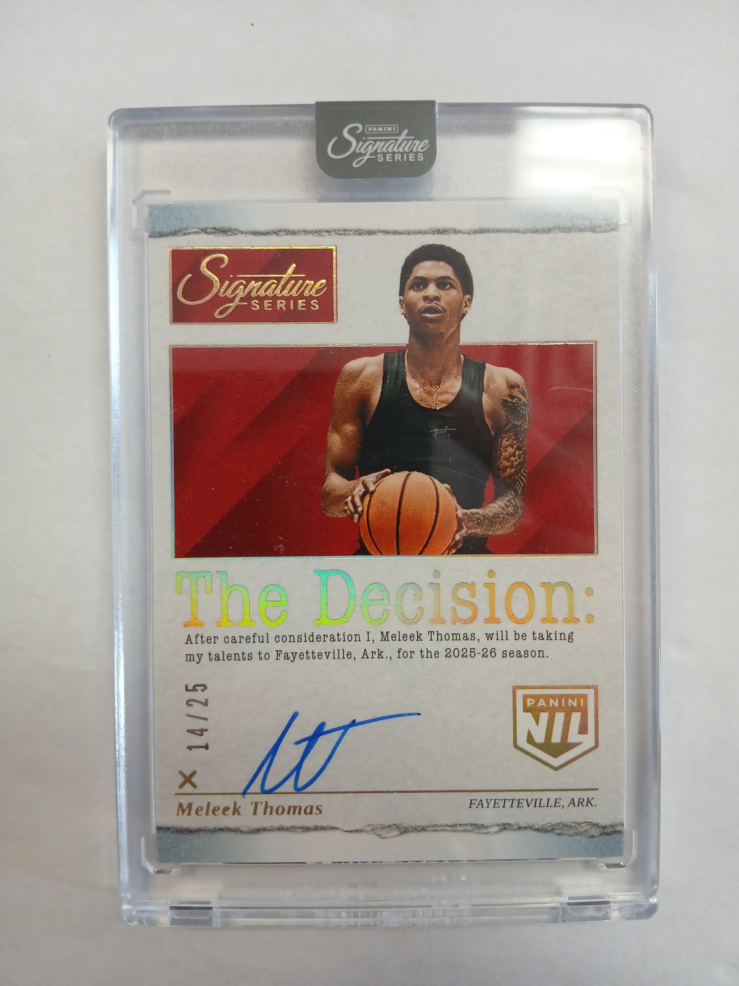 2025 Signature Series Meleek Thomas Panini NIL The Decision On Card Auto #/25