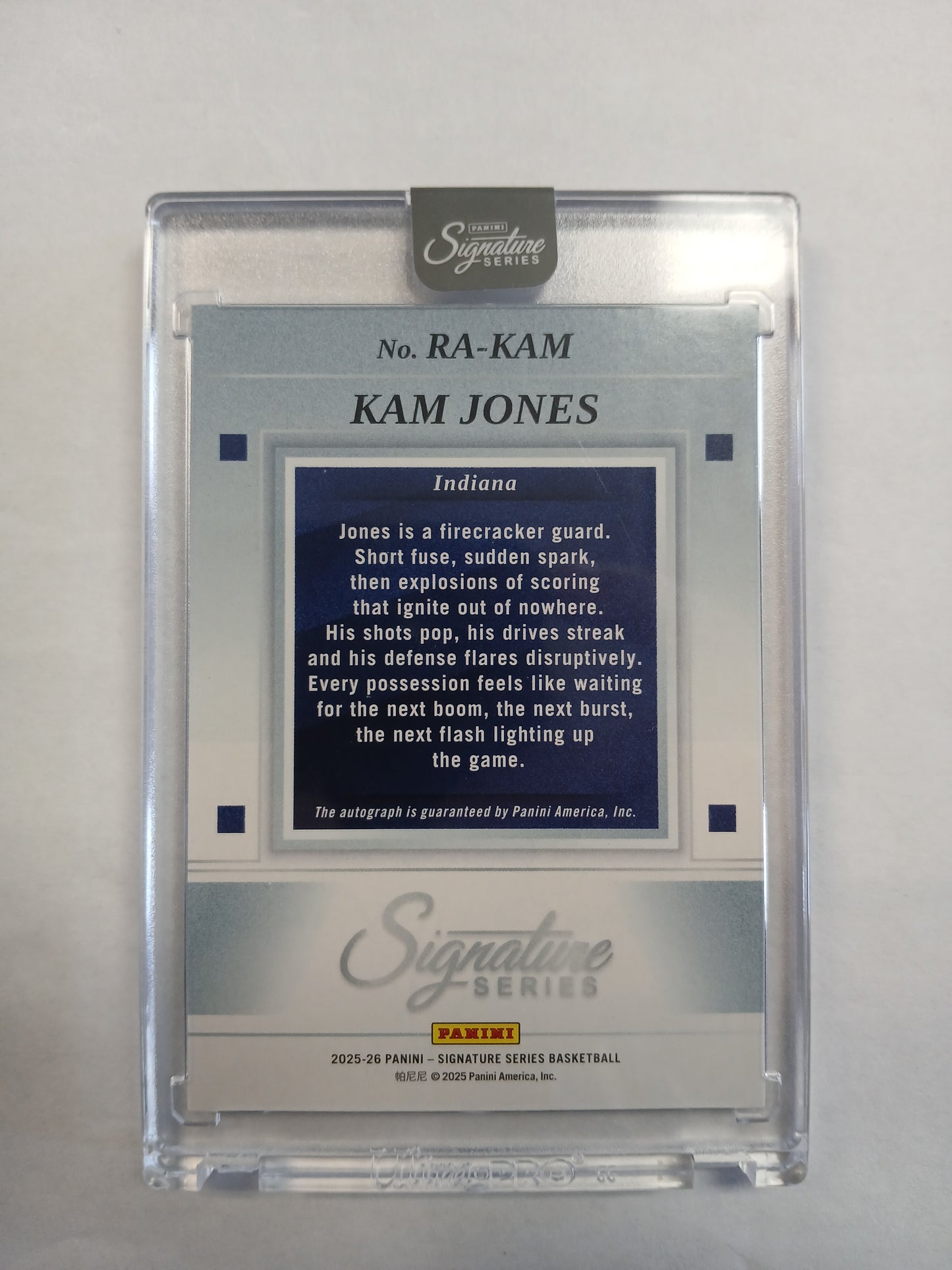 2025 Signature Series Kam Jones On Card Rookie Auto #/49