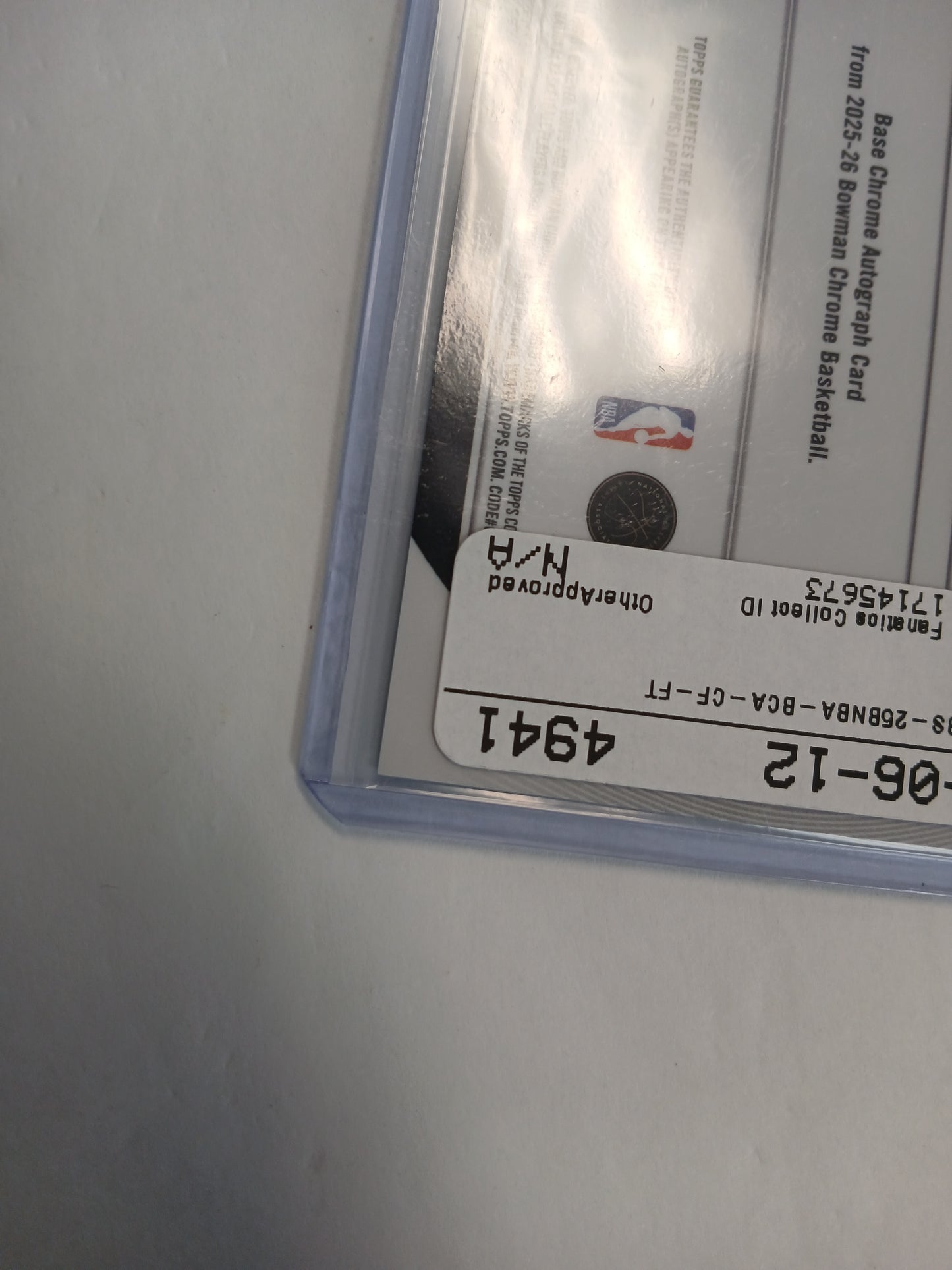 2025 Bowman Chrome Cooper Flagg Rookie On Card Auto Green Shimmer Refractor #/99 Sealed Redemption