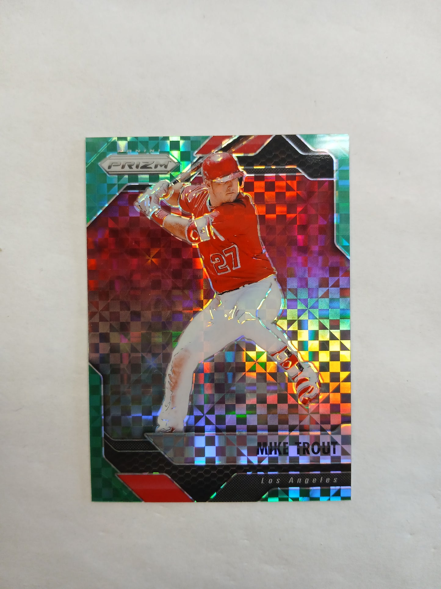 2017 Prizm Mike Trout Green Mosaic #/49
