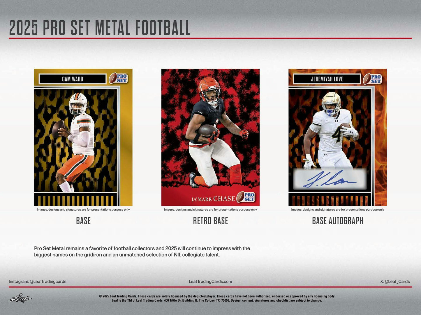 2025 Leaf Pro Set Metal Football (1) Hobby Box