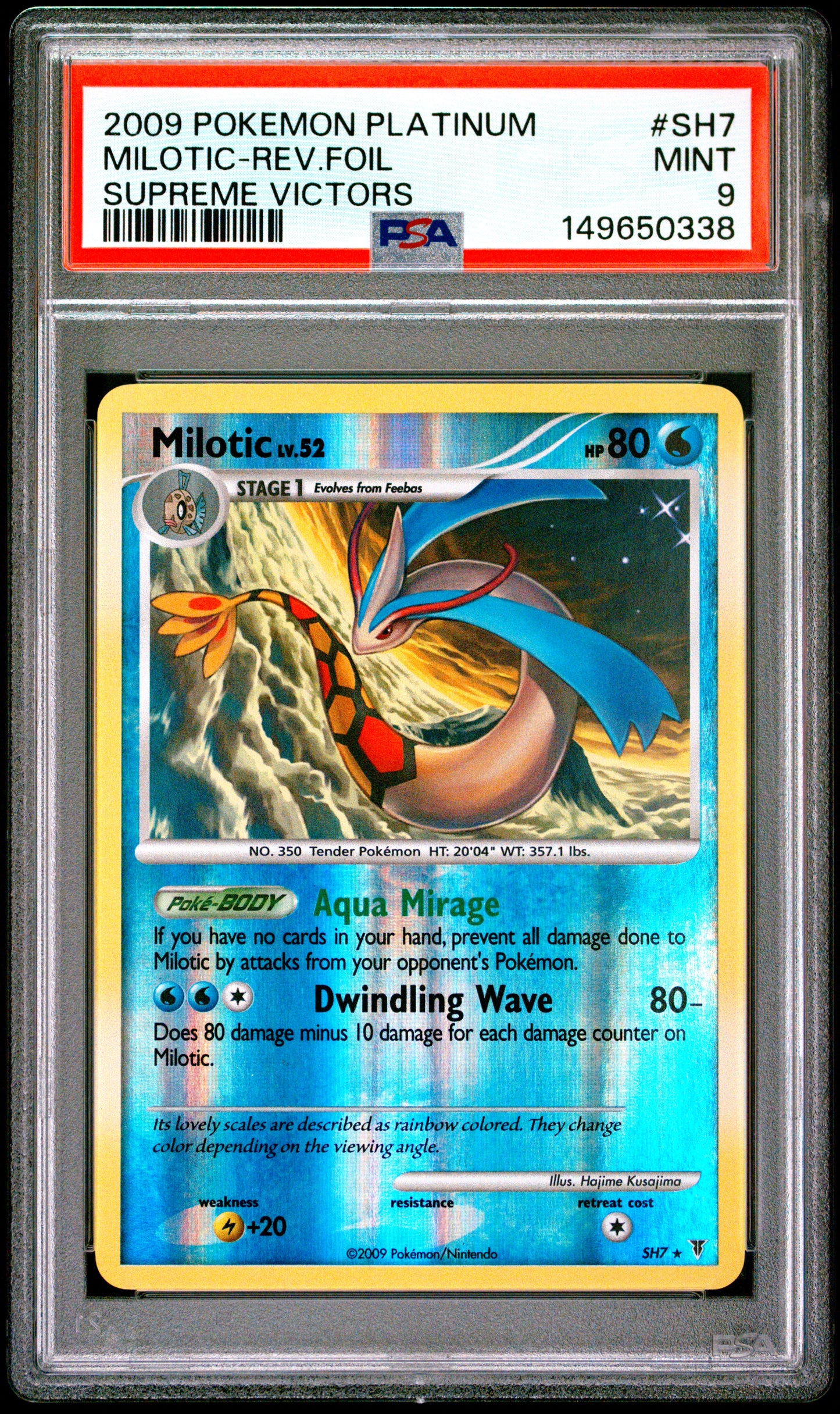 2009 POKEMON PLATINUM SUPREME VICTORS #SH7 MILOTIC-REV.FOIL SUPREME VICTORS PSA 9