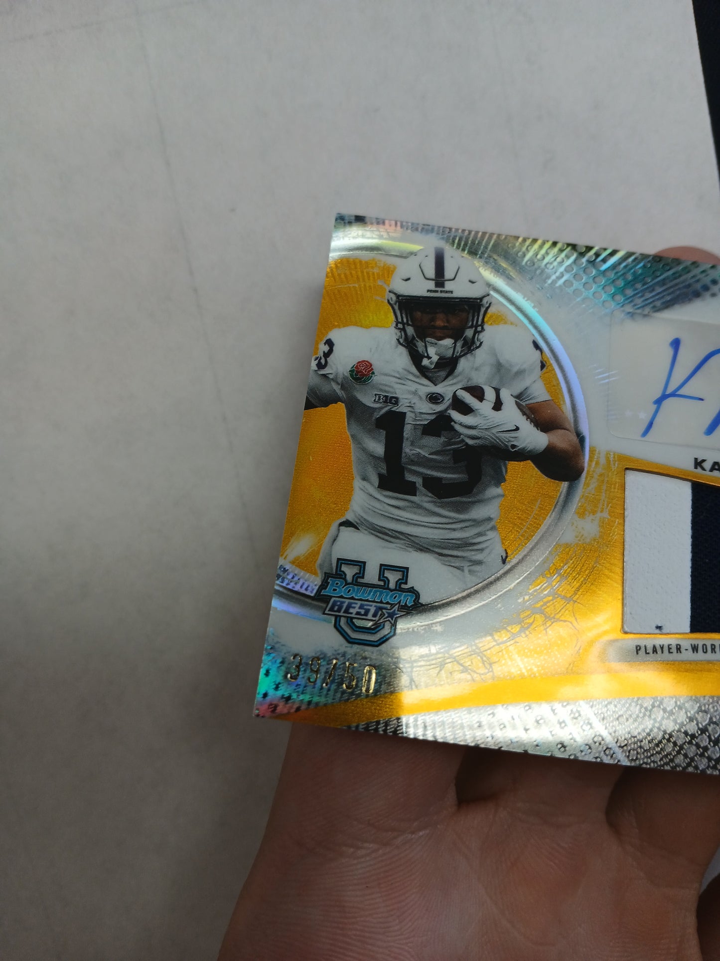 2025 Bowman Best U Kaytron Allen Gold Refractor Dual Patch Auto #/50