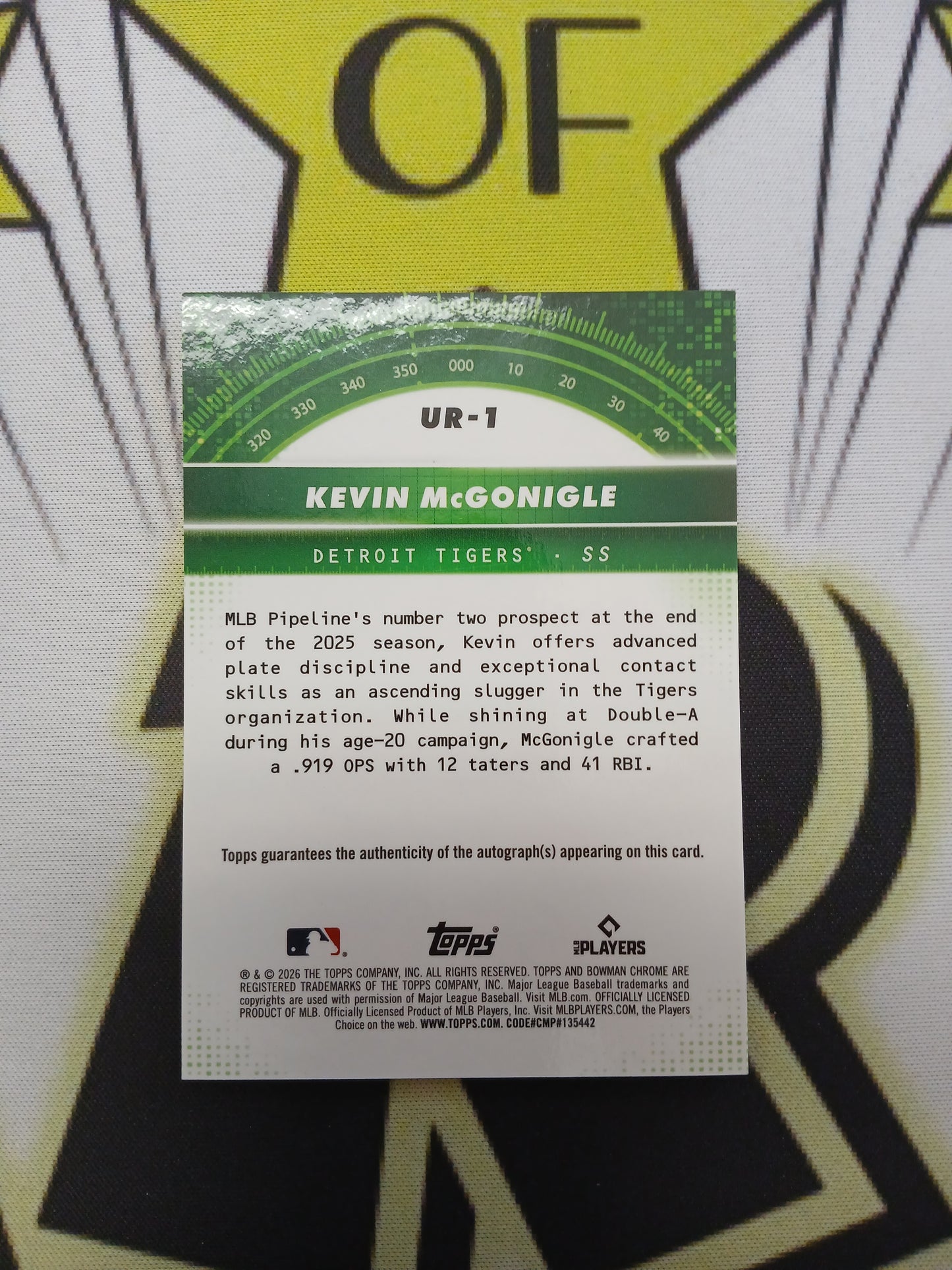2026 Bowman Chrome Kevin McGonigle Under the Radar Auto Refractor #/150