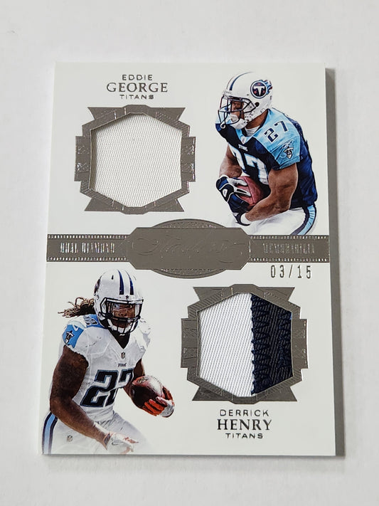 2016 Flawless Eddie George Derrick Henry Rookie Dual Diamond Memorabilia /15 Dual Patch DDTT