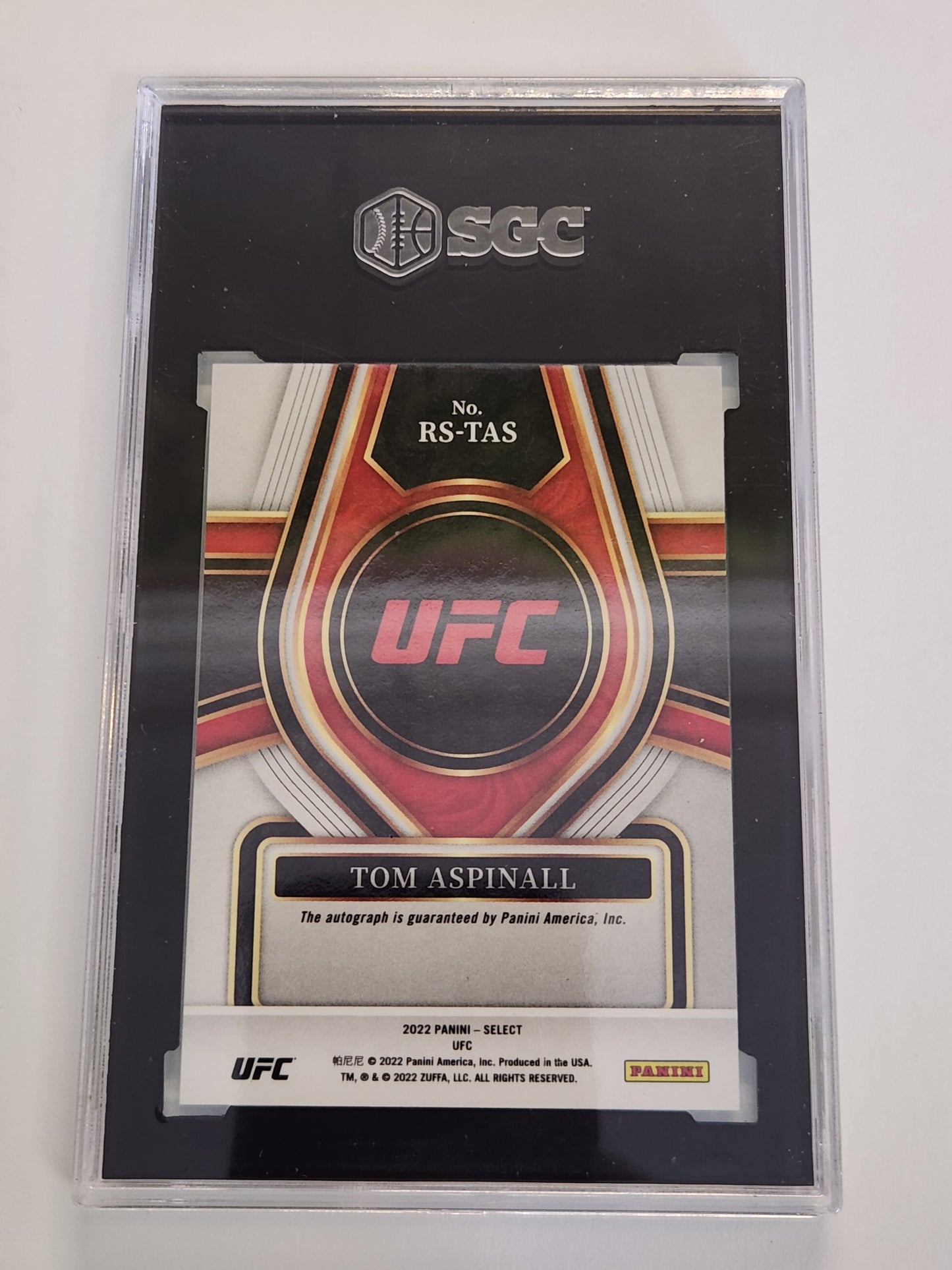 2022 Select UFC Tom Aspinall Rookie Auto SGC 10 Auto 10