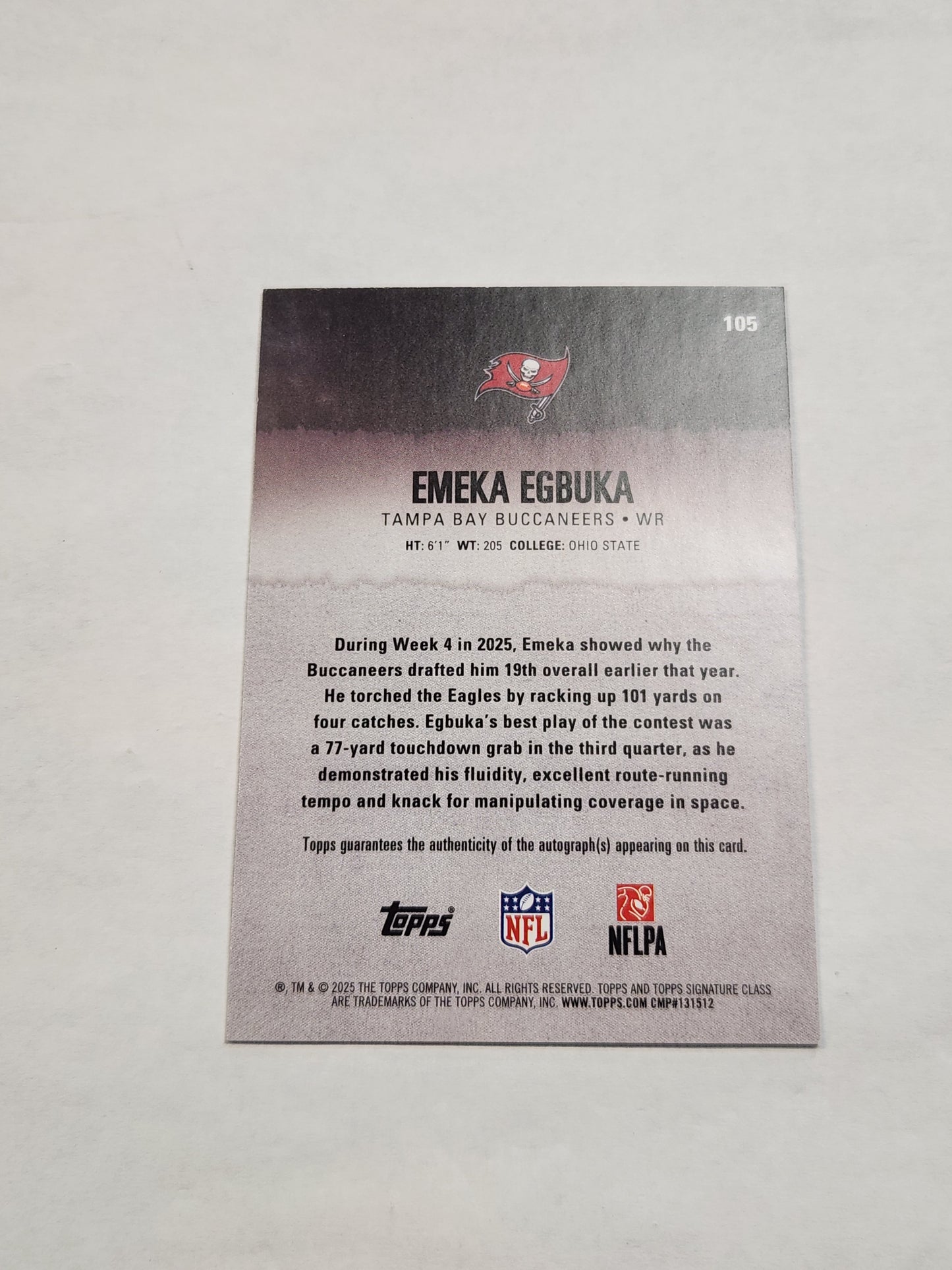 2025 Topps Signature Class Emeka Egbuka Rookie Auto