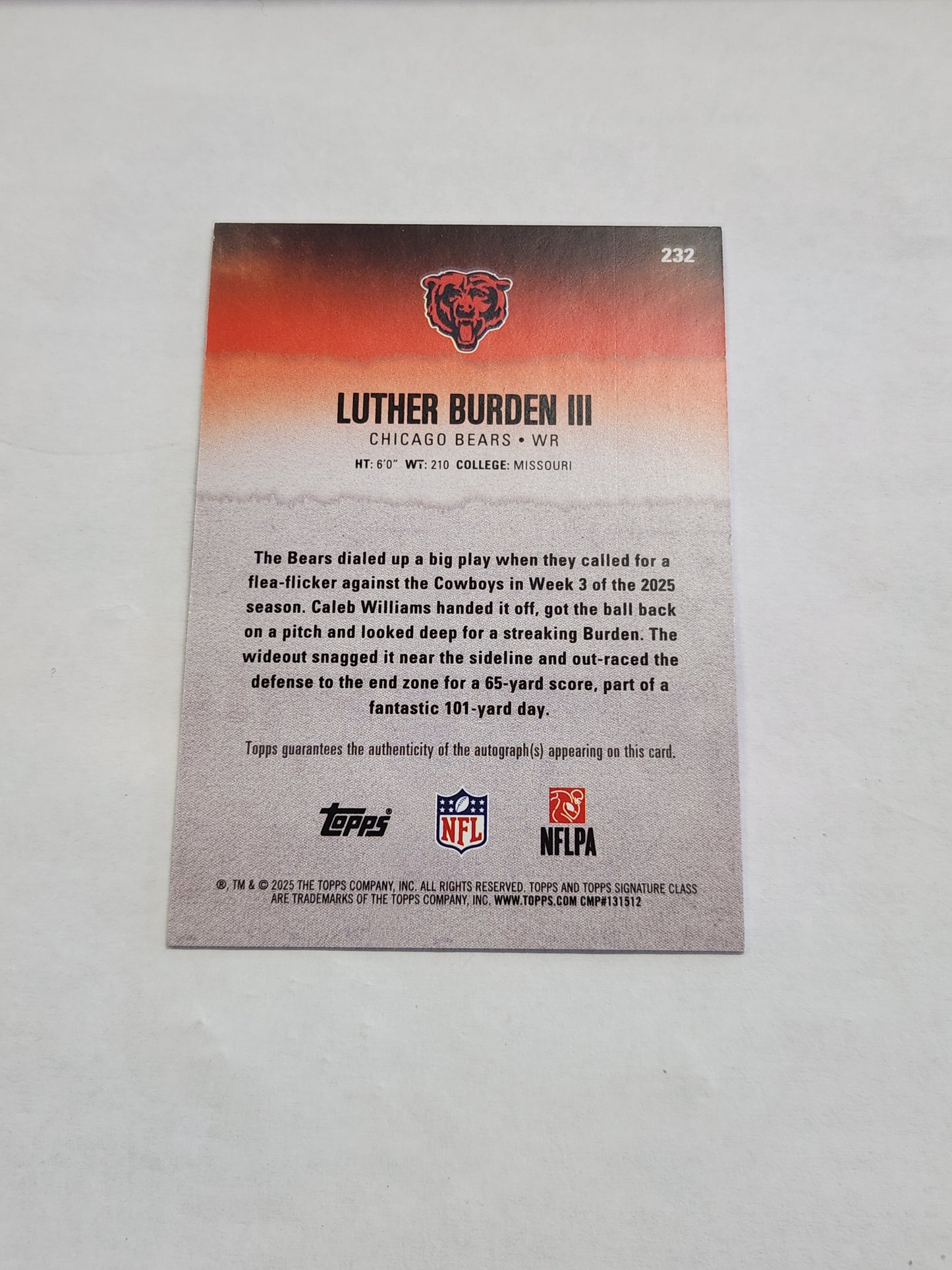 2025 Topps Signature Class Luther Burden III Red Wave Rookie Auto #/25