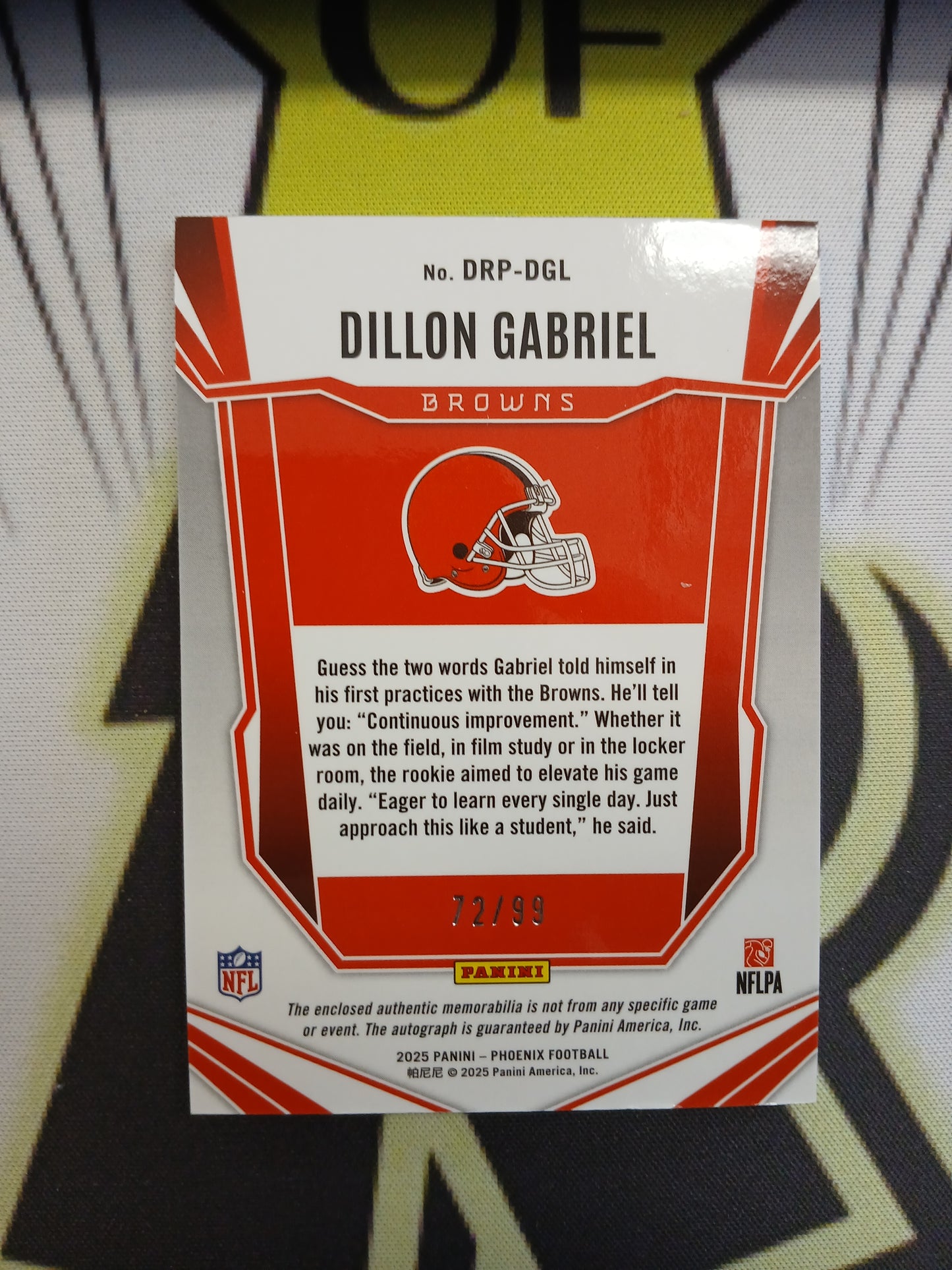 2025 Phoenix Dillon Gabriel Rookie Dual Color Dual Patch Auto Red Prizm #/99