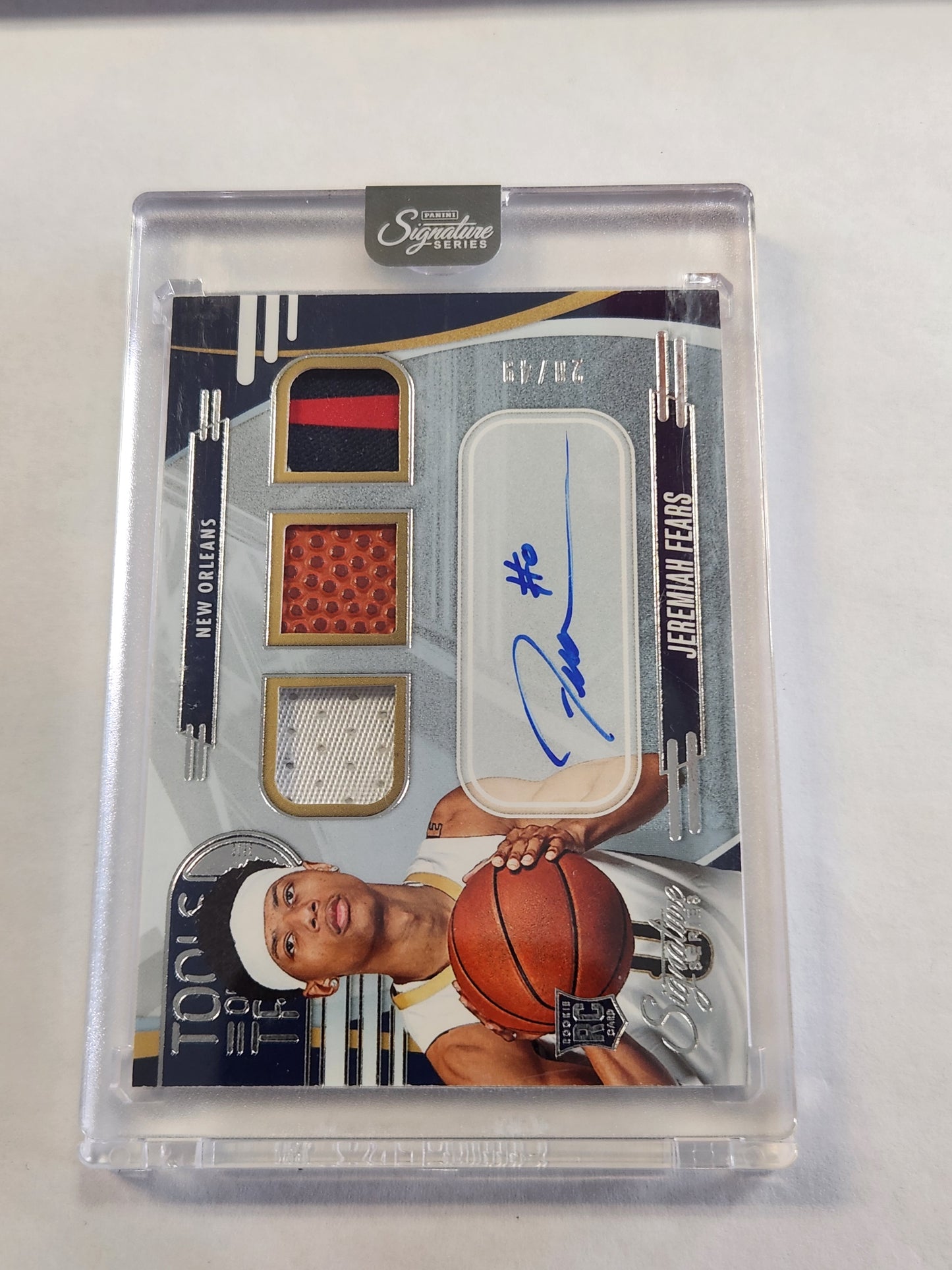2025 Signature Series Jeremiah Fears Tools of the Trade Rookie Triple Patch On Card Auto #/49