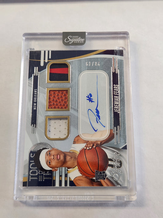 2025 Signature Series Jeremiah Fears Tools of the Trade Rookie Triple Patch On Card Auto #/49