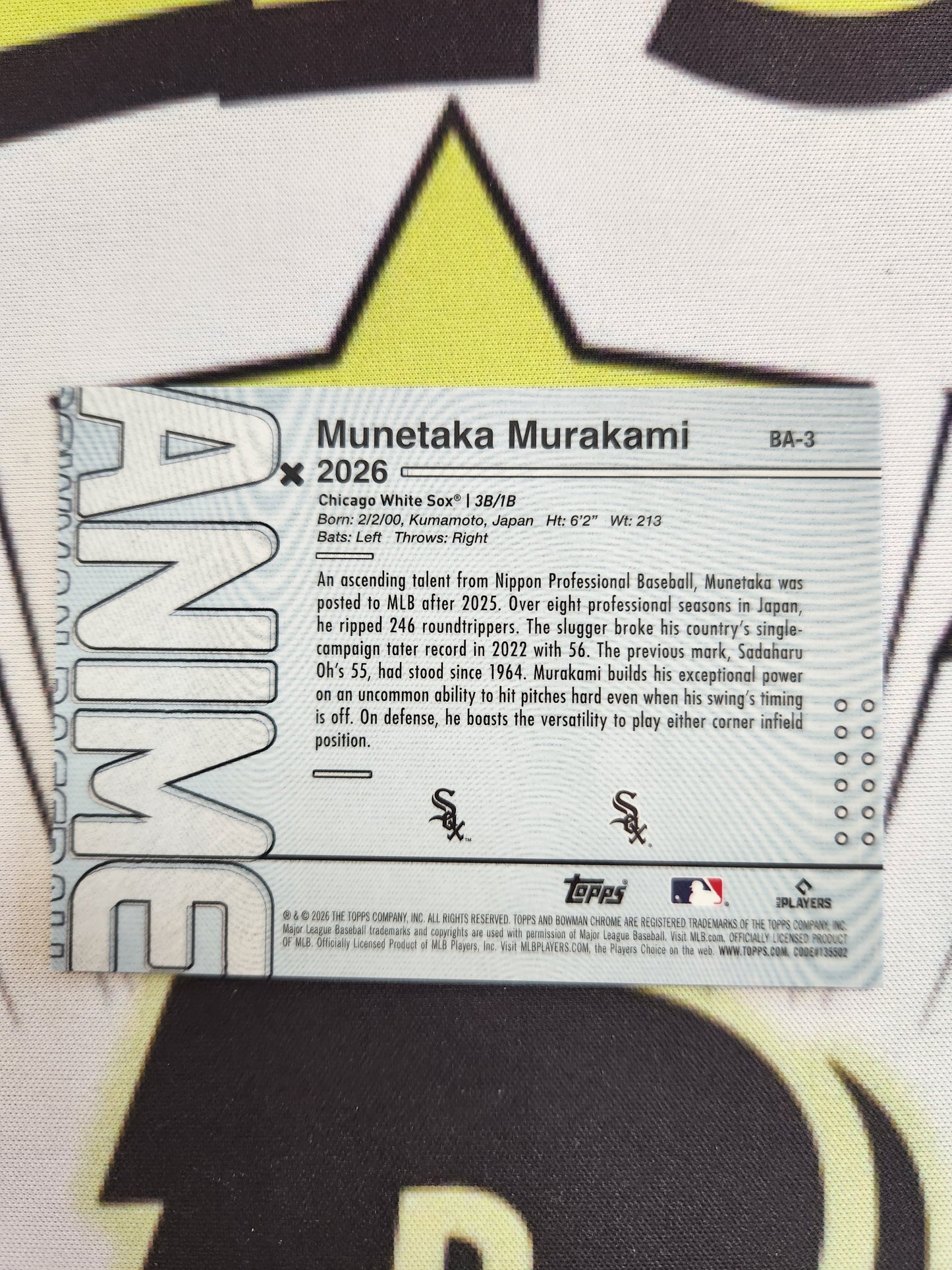 2026 Bowman Anime RC Munetaka Murakami BA-3