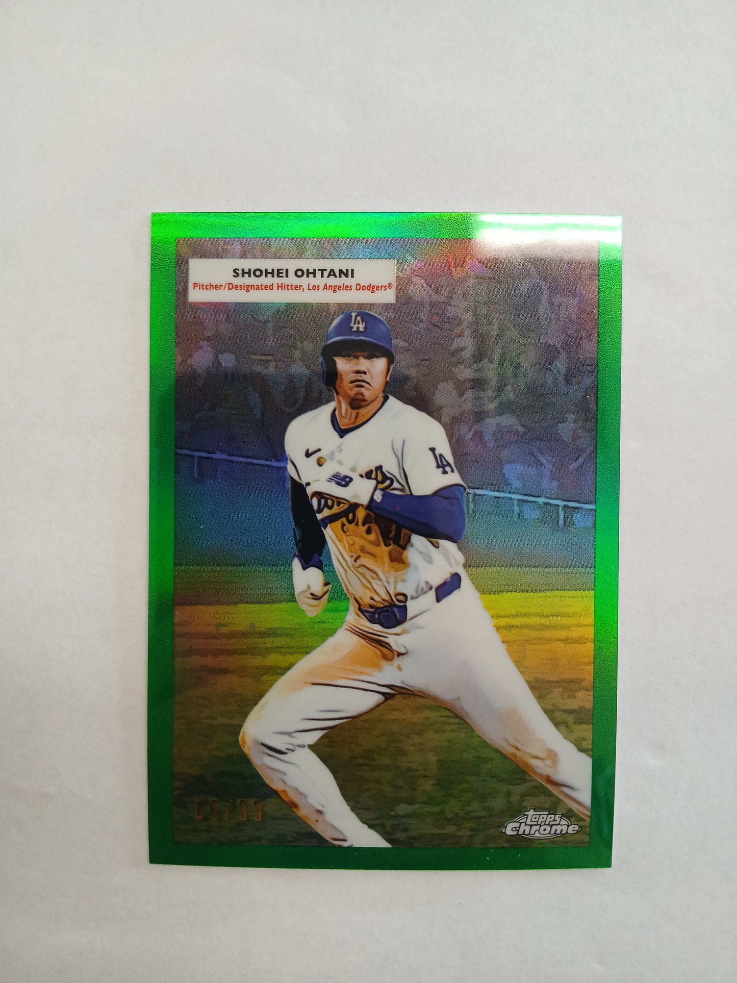 2025 Topps Chrome Platinum Anniversary Shohei Ohtani Sandy Koufax Green Refractor #/99