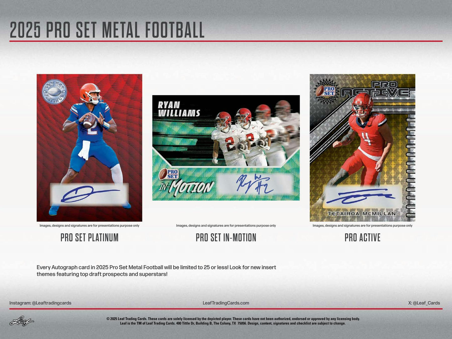 2025 Leaf Pro Set Metal Football (1) Hobby Box