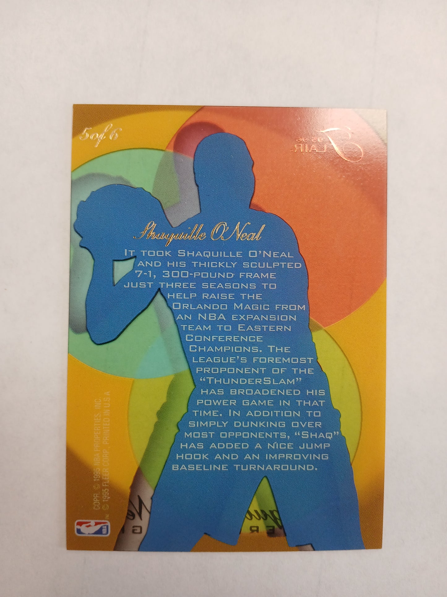 1995 Flair Shaquille O'Neal Center Spotlight Acetate