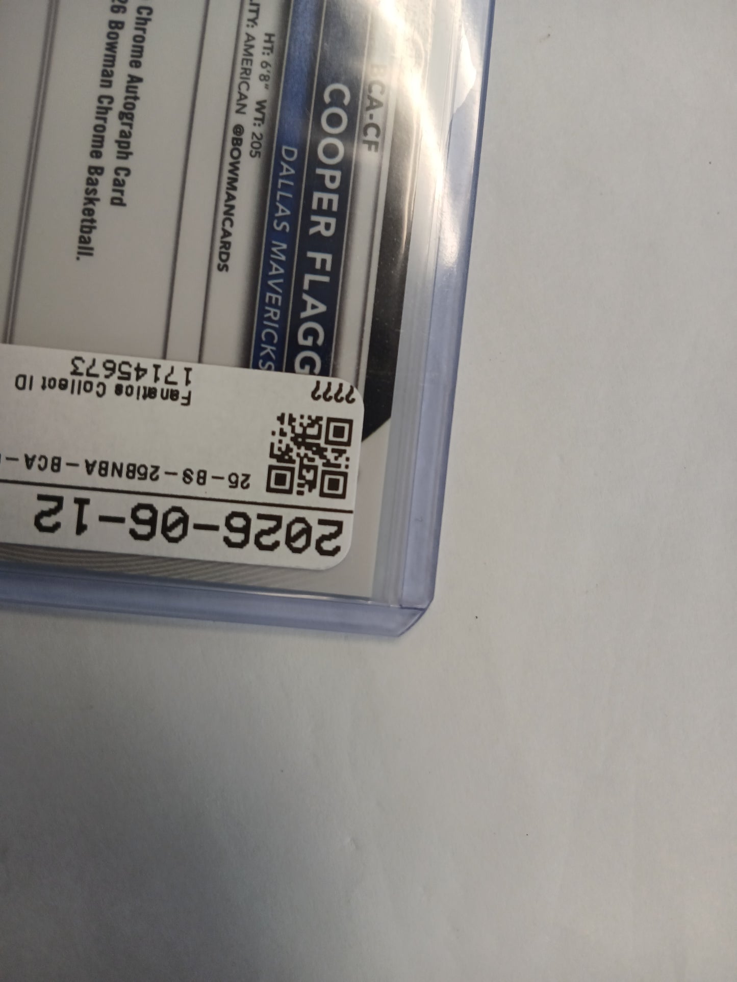 2025 Bowman Chrome Cooper Flagg Rookie On Card Auto Green Shimmer Refractor #/99 Sealed Redemption