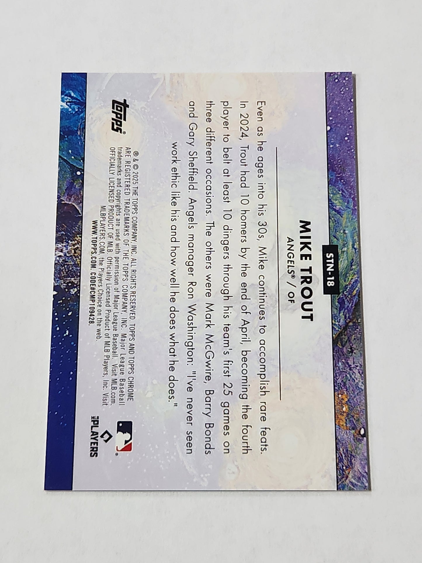 2025 Topps Chrome Cosmic Mike Trout Stars in the Night STN-18 SP