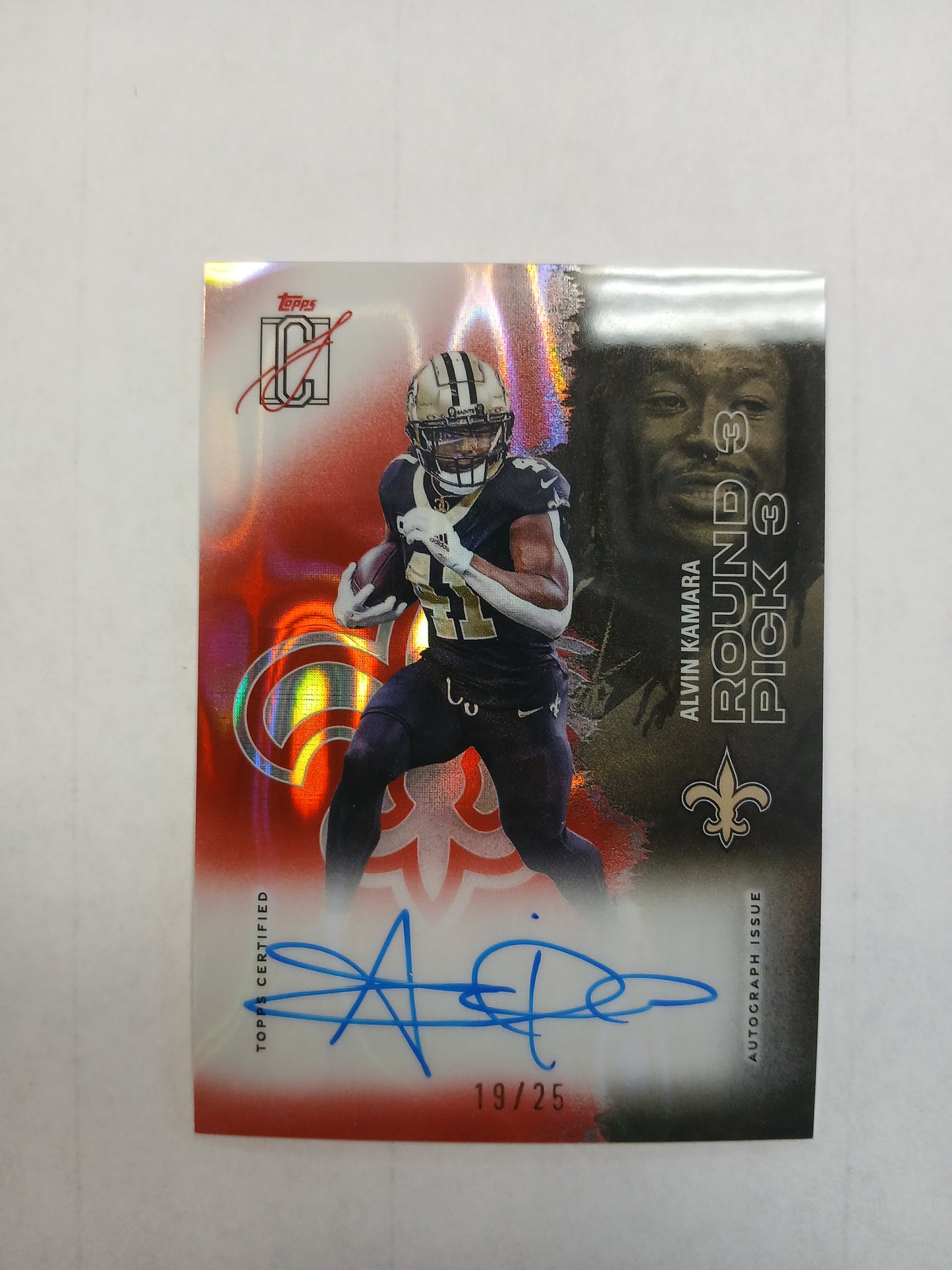 2025 Topps Signature Class Alvin Kamara Red Wave refractor On Card Auto #/25