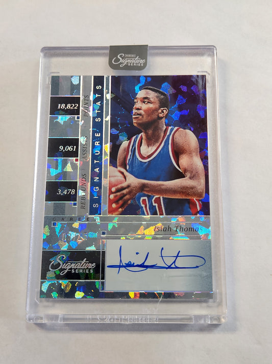 2025 Signature Series Isiah Thomas Signature Stats Cracked Ice On Card Auto #/15