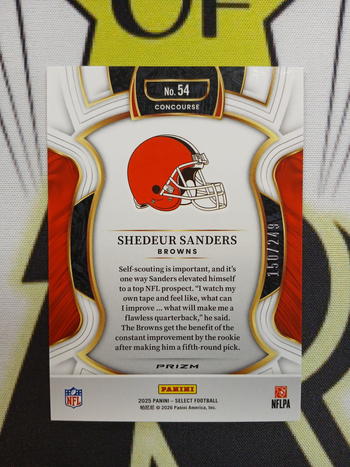 2025 Select Shedeur Sanders Concourse Blue Plaid Rookie #/249