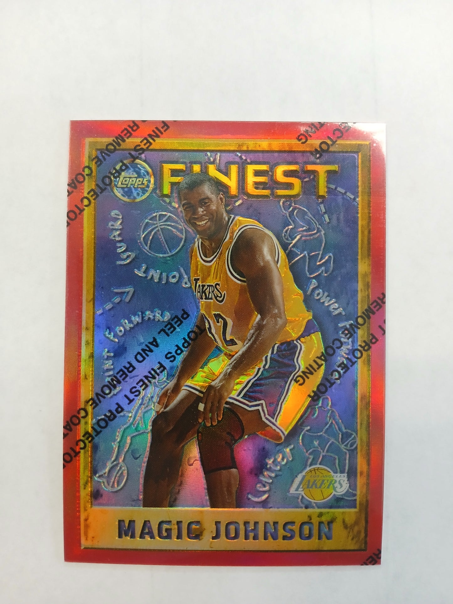 1996 Topps Finest Magic Johnson Refractor With Coating