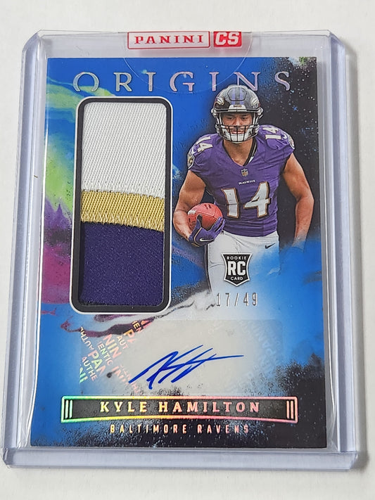 2022 Origins Kyle Hamilton Rookie Patch Auto /49