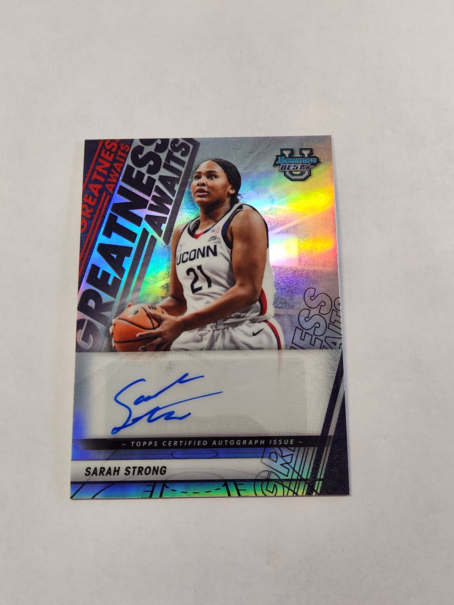 2026 Bowman Best U Sarah Strong Greatness Awaits Auto Refractor